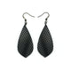 Gem Point [12R] // Acrylic Earrings - Brushed Silver, Black