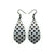 Gem Point [34R] // Acrylic Earrings - Brushed Silver, Black