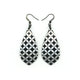 Gem Point [34R] // Acrylic Earrings - Brushed Silver, Black