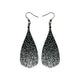 Flared Bevel Drops [01R_SparkGradient] // Acrylic Earrings - Brushed Silver, Black