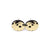 Circle Stud Earrings [Abstract_4] // Acrylic - Brushed Gold, Black