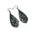 Gem Point [02R] // Acrylic Earrings - Brushed Silver, Black