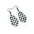 Gem Point [36] // Acrylic Earrings - Brushed Silver, Black