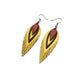 Nativas [3 Layer] // Leather Earrings - Gold, Black, Red