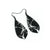 Gem Point [24R] // Acrylic Earrings - Brushed Silver, Black