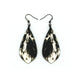Gem Point [27R] // Acrylic Earrings - Brushed Gold, Black