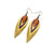Nativas [3 Layer] // Leather Earrings - Gold, Purple, Red