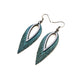 Nativas [2 Layer] // Leather Earrings - Turquoise, Silver