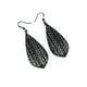 Gem Point [29R] // Acrylic Earrings - Brushed Silver, Black