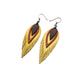 Nativas [3 Layer] // Leather Earrings - Gold, Red, Black