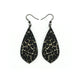 Gem Point [47R] // Acrylic Earrings - Brushed Gold, Black