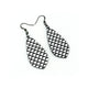 Gem Point [35] // Acrylic Earrings - Brushed Silver, Black
