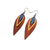 Nativas [3 Layer] // Leather Earrings - Red, Gold, Blue