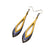 Saturā Leather Earrings 07 // Black, Purple Pearl, Gold