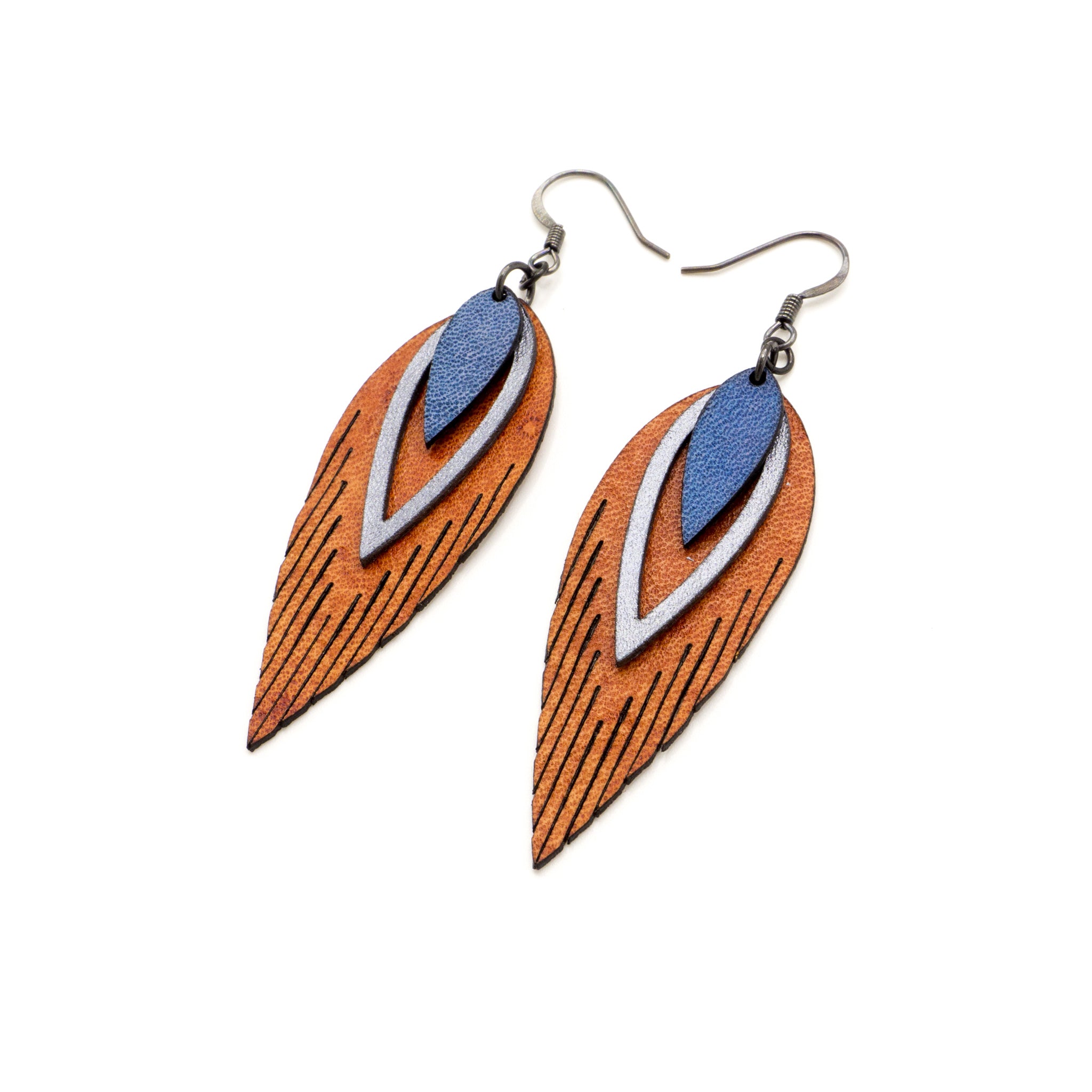 Firebird Earrings Handpainted Tooled Leather Southwestern Inspired Jewelry  Made to Order - Etsy