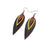 Nativas [3 Layer] // Leather Earrings - Black, Gold, Red