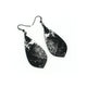 Gem Point [26R] // Acrylic Earrings - Brushed Silver, Black