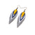 Nativas [3 Layer] // Leather Earrings - Silver, Blue, Yellow