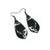 Gem Point [23R] // Acrylic Earrings - Brushed Silver, Black