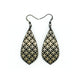 Gem Point [37R] // Acrylic Earrings - Brushed Gold, Black