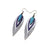 Nativas [3 Layer] // Leather Earrings - Silver, Purple, Turquoise
