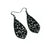 Gem Point [05R] // Acrylic Earrings - Brushed Silver, Black