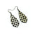Gem Point [36R] // Acrylic Earrings - Brushed Gold, Black