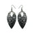 T7 [02R_Abstract] // Acrylic Earrings - Brushed Silver, Black