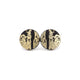 Circle Stud Earrings [Abstract_6] // Acrylic - Brushed Gold, Black