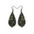 Gem Point [45R] // Acrylic Earrings - Brushed Gold, Black