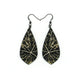 Gem Point [45R] // Acrylic Earrings - Brushed Gold, Black