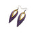 Nativas [2 Layer] // Leather Earrings - Purple, Gold