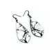 Gem Point [24] // Acrylic Earrings - Brushed Silver, Black