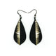Gem Point [14R] // Acrylic Earrings - Brushed Gold, Black