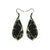 Gem Point [25R] // Acrylic Earrings - Brushed Gold, Black