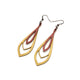 Saturā Leather Earrings 04 // Gold, Red Pearl
