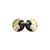 Circle Stud Earrings [Abstract_3] // Acrylic - Brushed Gold, Black