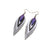 Nativas [3 Layer] // Leather Earrings - Silver, Black, Purple