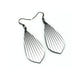 Gem Point [09] // Acrylic Earrings - Brushed Silver, Black
