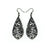 Gem Point [21R] // Acrylic Earrings - Brushed Silver, Black