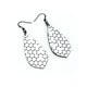 Gem Point [03] // Acrylic Earrings - Brushed Silver, Black