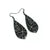 Gem Point [45R] // Acrylic Earrings - Brushed Silver, Black