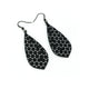 Gem Point [03R] // Acrylic Earrings - Brushed Silver, Black