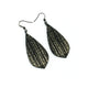 Gem Point [29R] // Acrylic Earrings - Brushed Gold, Black