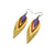 Nativas [3 Layer] // Leather Earrings - Gold, Red, Purple