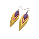 Nativas [3 Layer] // Leather Earrings - Gold, Fuchsia, Purple