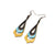 Saturā Leather Earrings 12 // Gold, Turquoise Pearl, Black