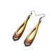 Saturā Leather Earrings 11 // Black, Red Pearl, Gold