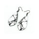 Gem Point [24] // Acrylic Earrings - Brushed Silver, Black