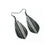 Gem Point [15] // Acrylic Earrings - Brushed Silver, Black